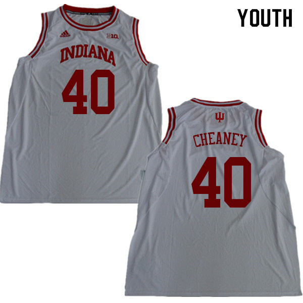 Youth #40 Calbert Cheaney Indiana Hoosiers College Basketball Jerseys Sale-White